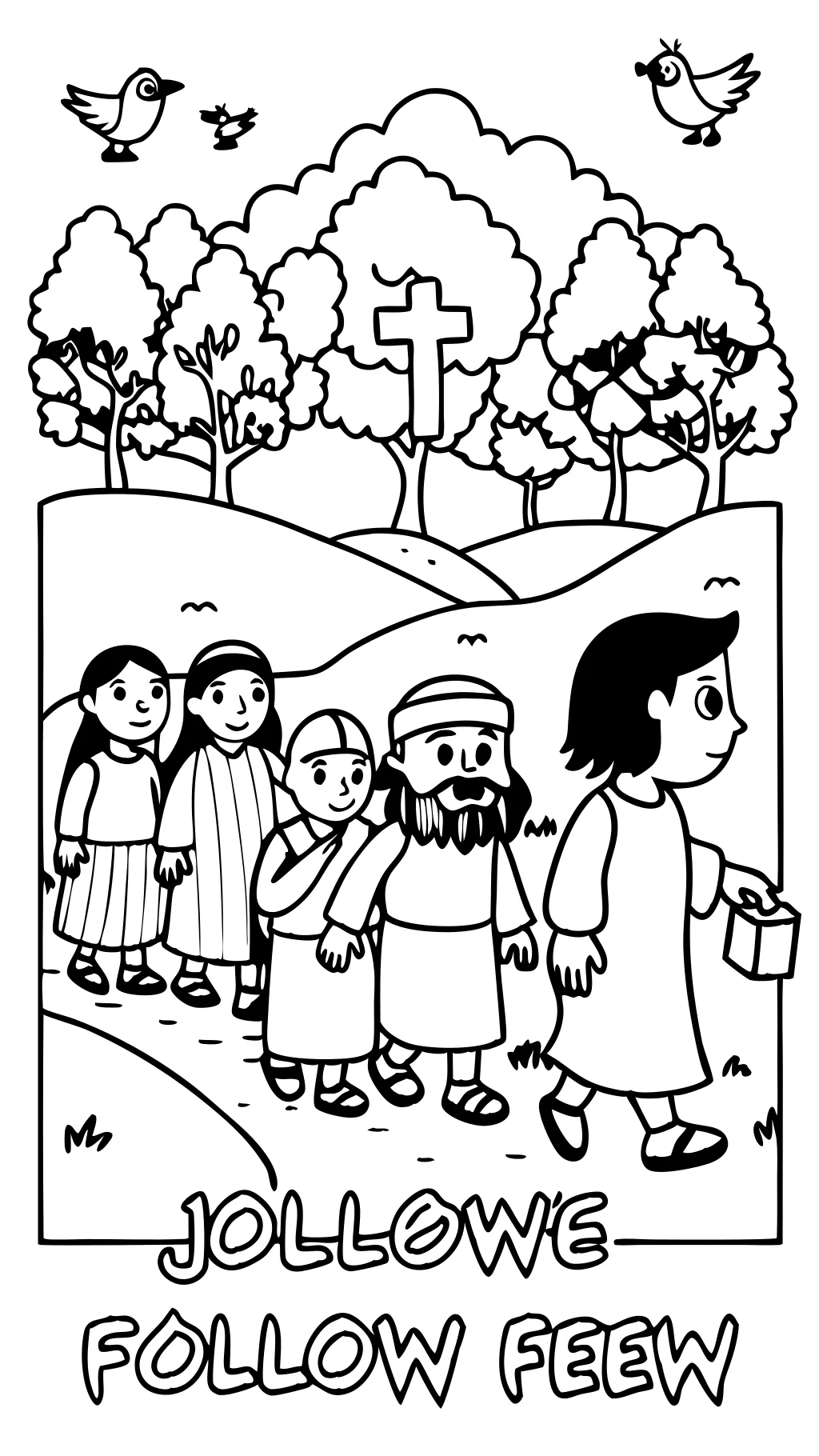 Suivez Jésus Coloring Page